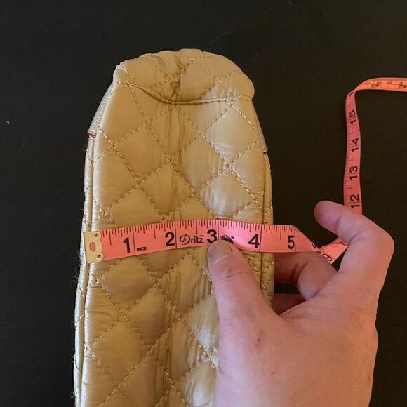 E+A NEW Quilted Disco Bag Gold With shoulder Strap - Picture 9 of 10